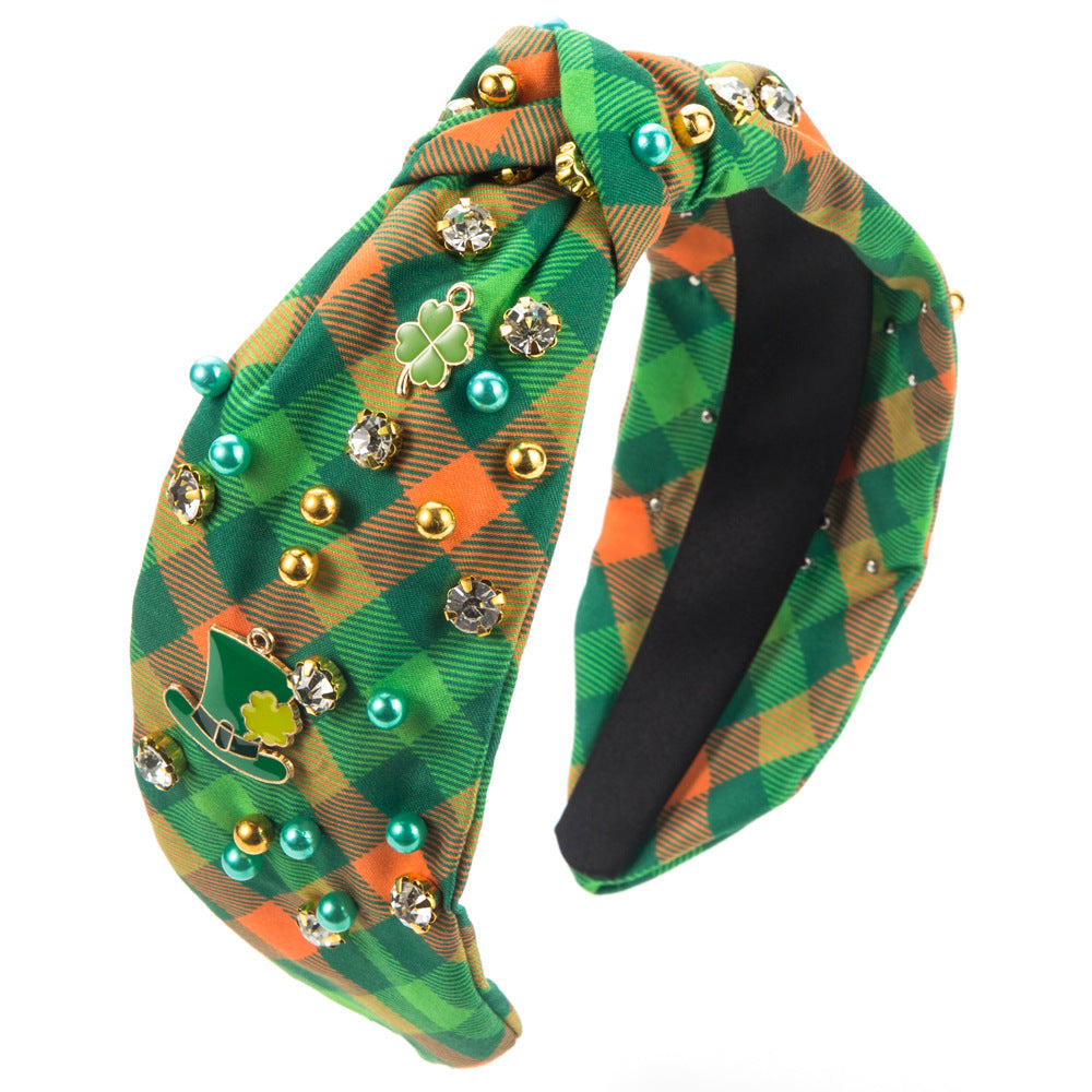 Irish St Patrick's Day Bande-tête incrustée de strass Femelle