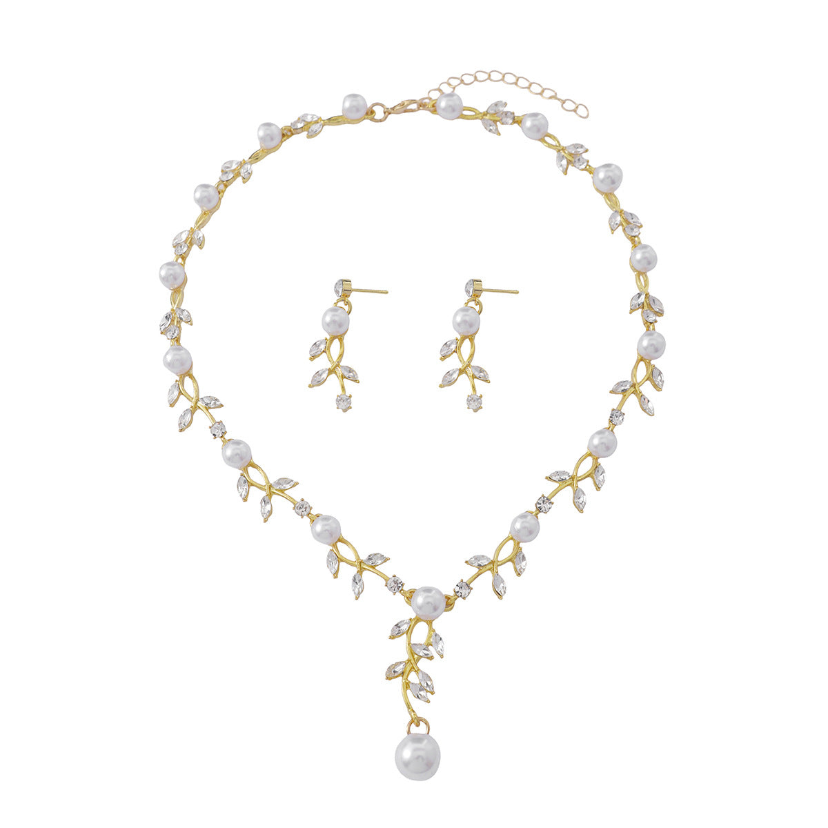 Feuille de femmes Strass Faux Pearl
