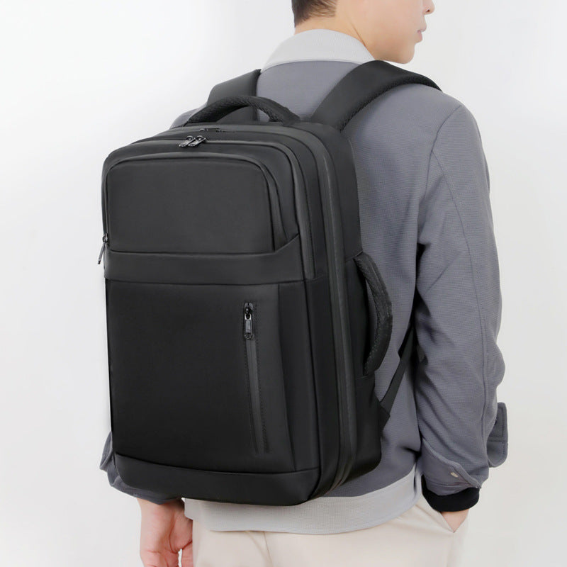 Sac à dos pour ordinateur portable d'affaires multifonctionnel résistant à l'eau de couleur solide