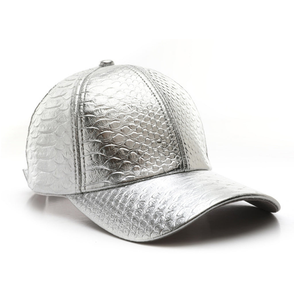 Tableau lumineux monochromatique PU en cuir réglable Tendance Casual Casquette de baseball convenant pour Out