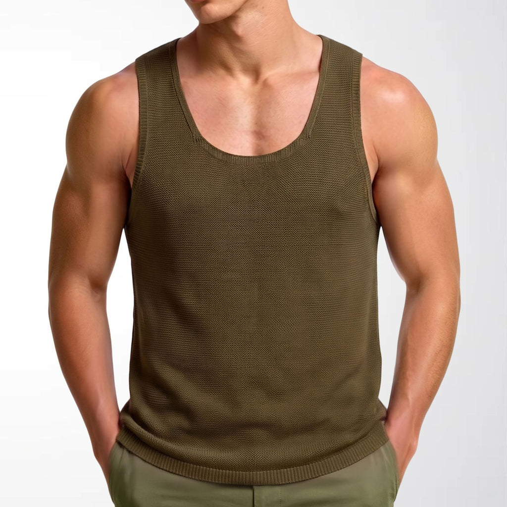 L'été des hommes de couleur solide sans manches sans manches Tank Top