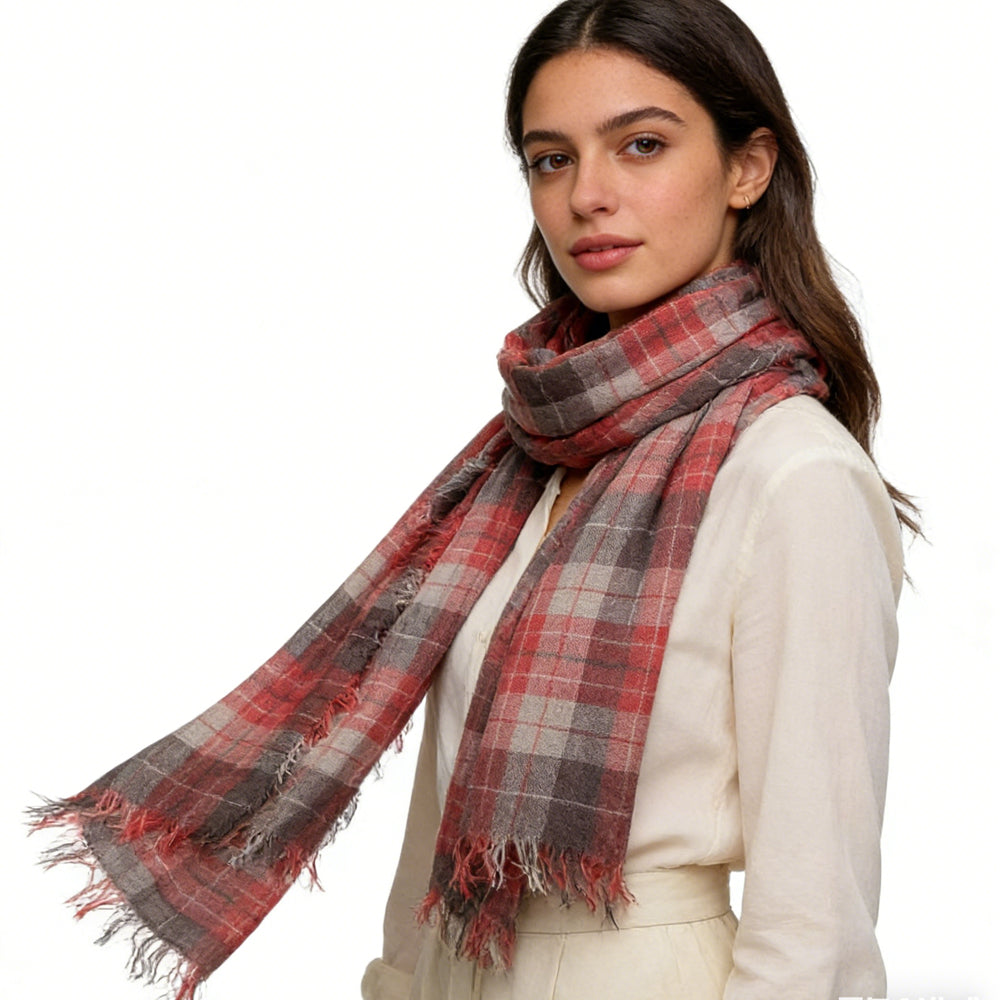 2pcs Fashion Lightweight Orange Red Dye Scarf Thread