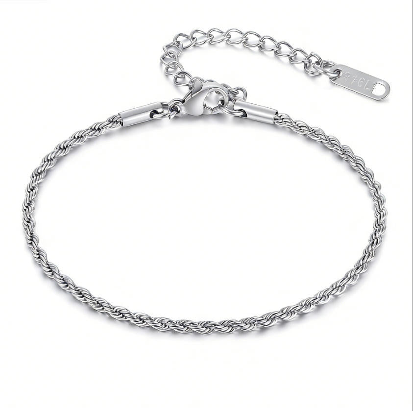 Bracelet en acier inoxydable torsadé avec revêtement sous vide or 18K pour reten de couleur longue durée