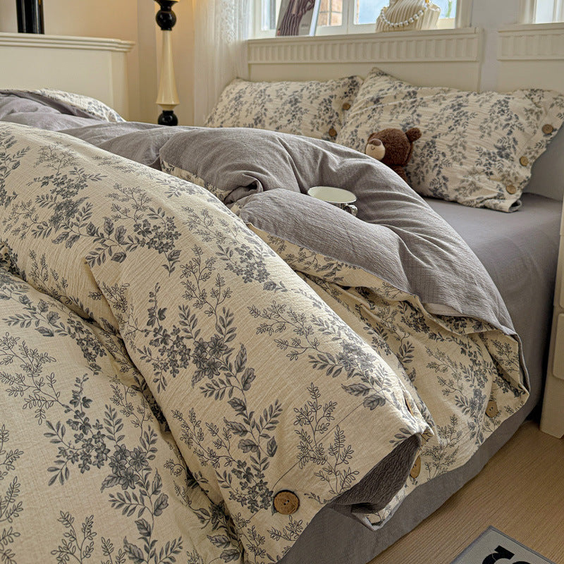 Ensemble de quatre pièces en coton épais pour l'automne et l'hiver