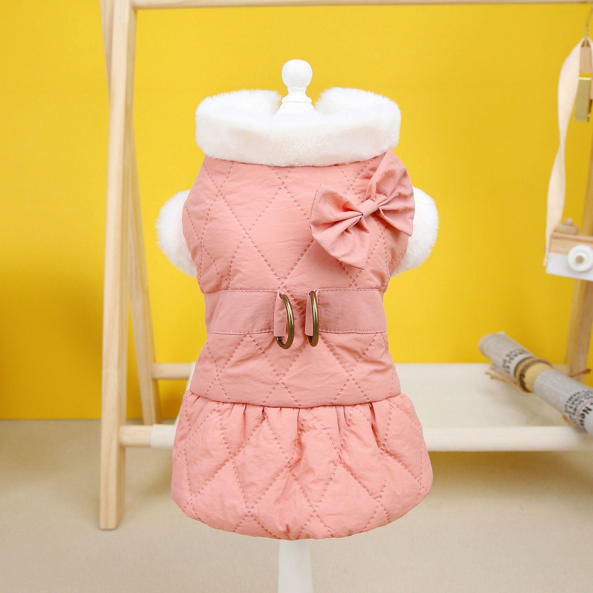 Vêtements de chien Petit chien Papillon Robe rembourrée en coton