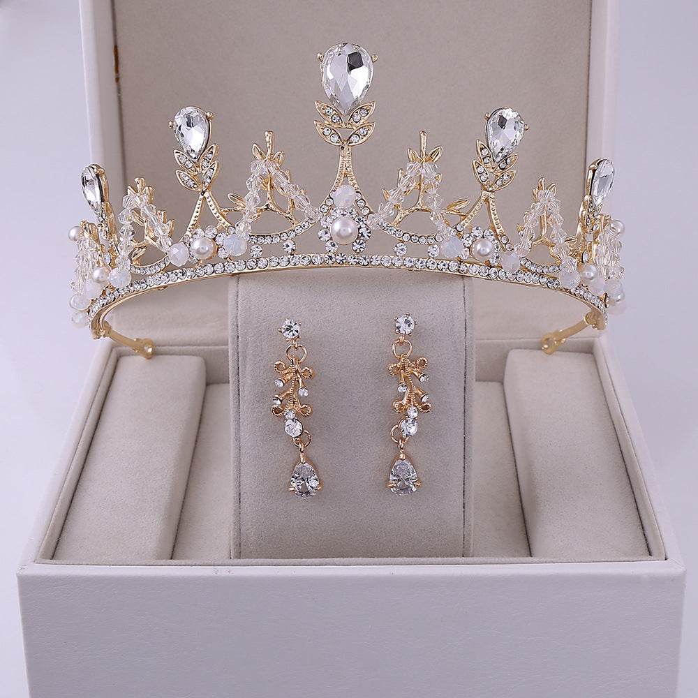 Boucles d'oreilles de style coréen de la Couronne de mariée