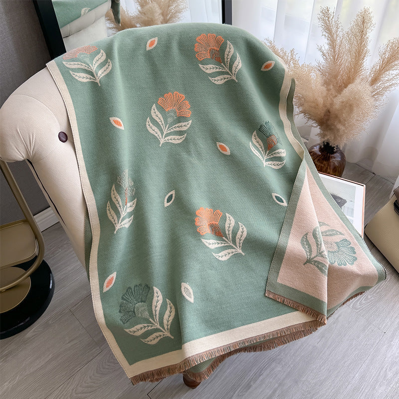 Châle simple de cachemire-feel féminin avec impression florale