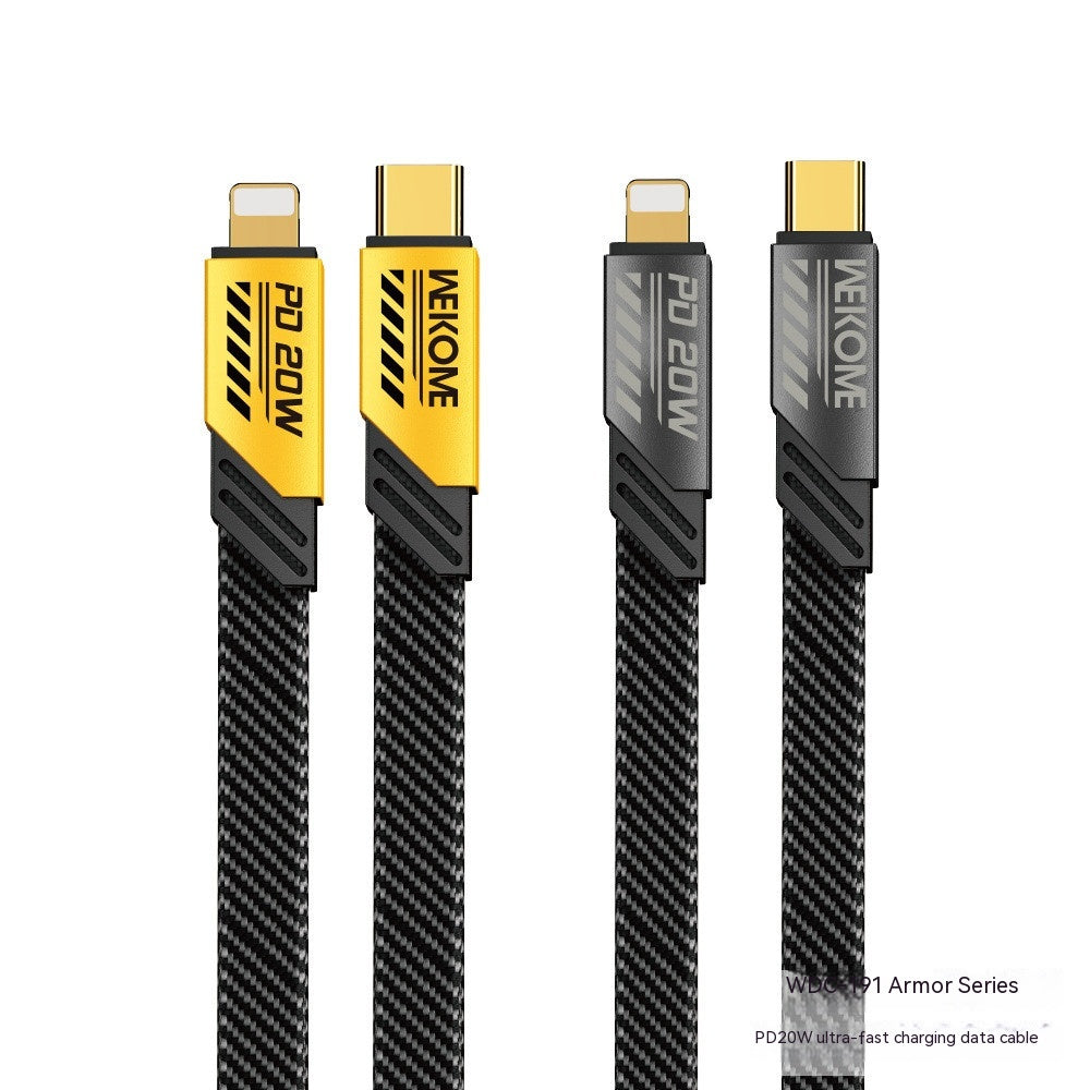 Câble de données de un à deux Mech 100W Câble de charge magnétique de type C rapide