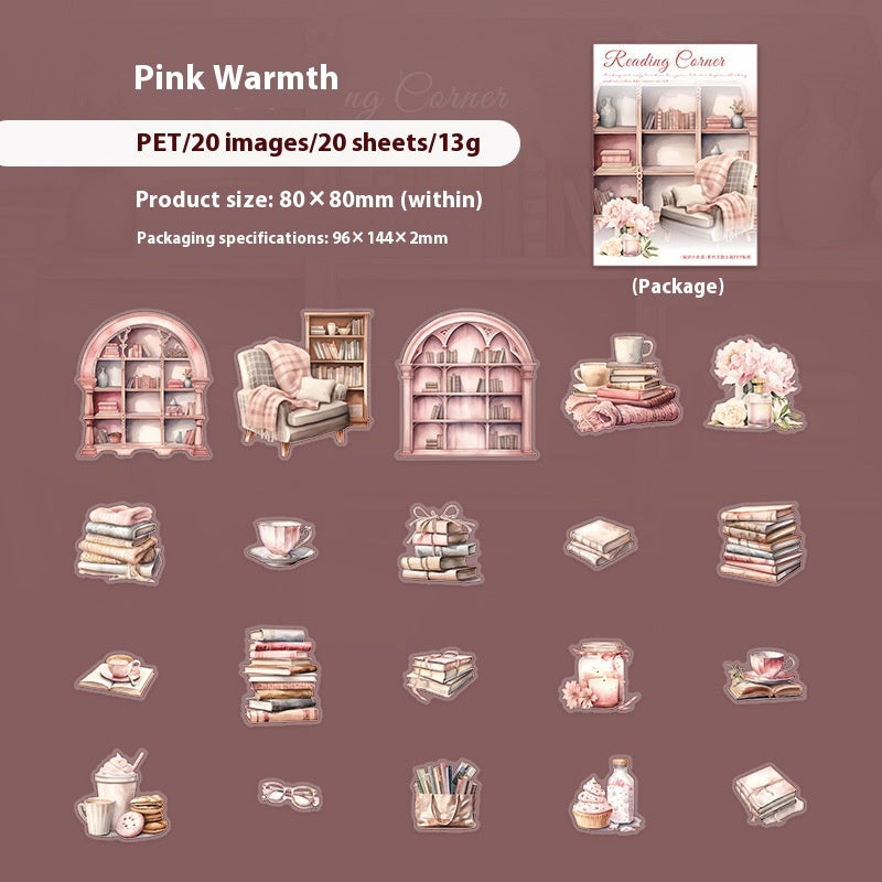 Beau livre de jour paysage PET Stickers Lecture Petit Coin Série 6 Types Choisir 20