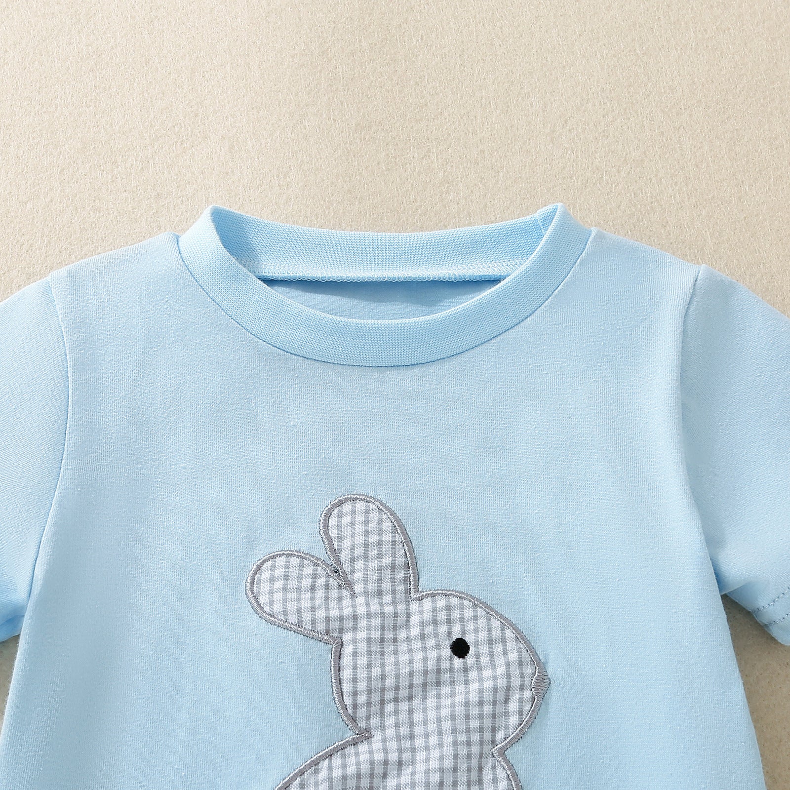 Bébé et tout-petit bleu manches courtes Lapin-Imprimé Top et ensemble de shorts