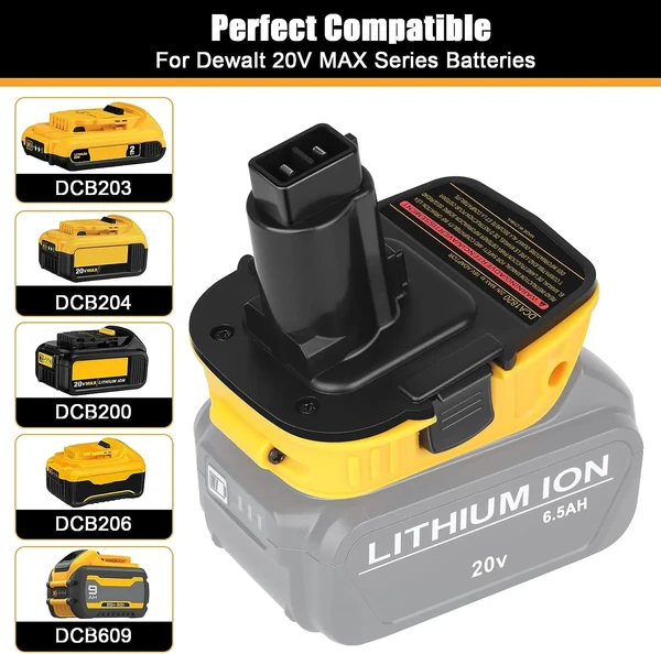 Convertisseur d'adaptateur 2X 18V à 20V MAX DCA1820 pour batterie Li-ion 20 volts