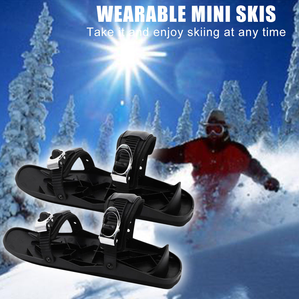 Mini Ski Skates Portable Short Skiboard Chaussures réglables pour neige