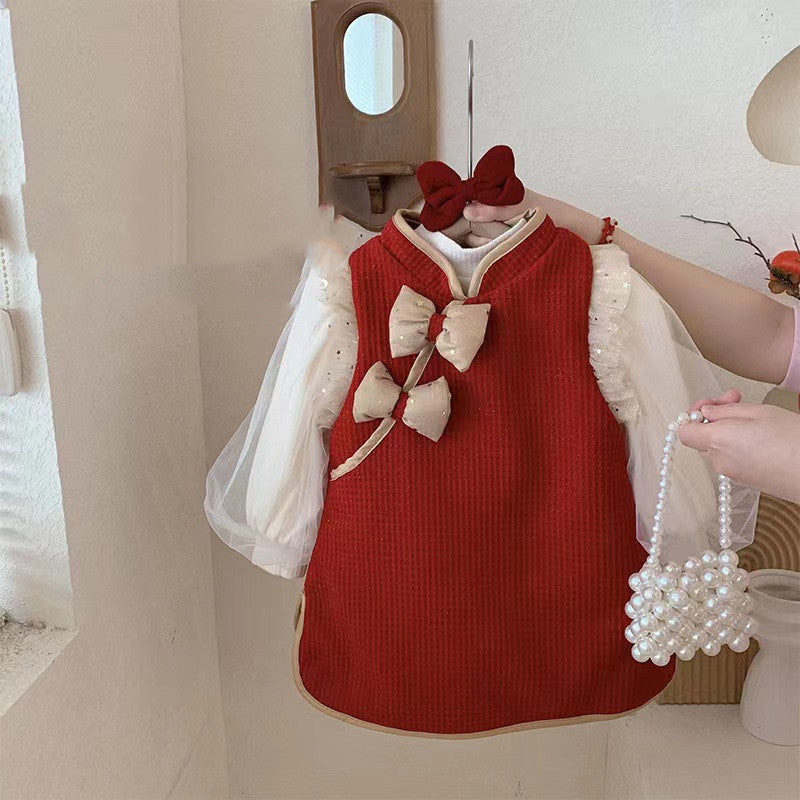 Ensemble de deux pièces de jupe en peluche de l'année