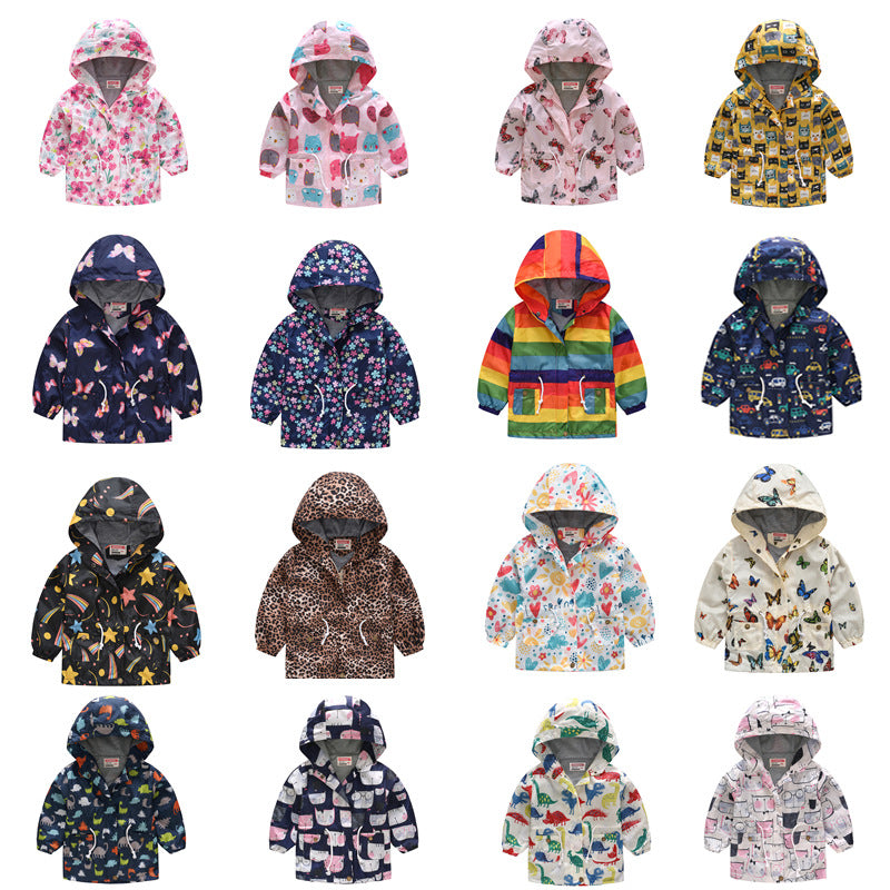 Le printemps et l'automne mince à capuche bébé mignon Zipper veste pour enfants
