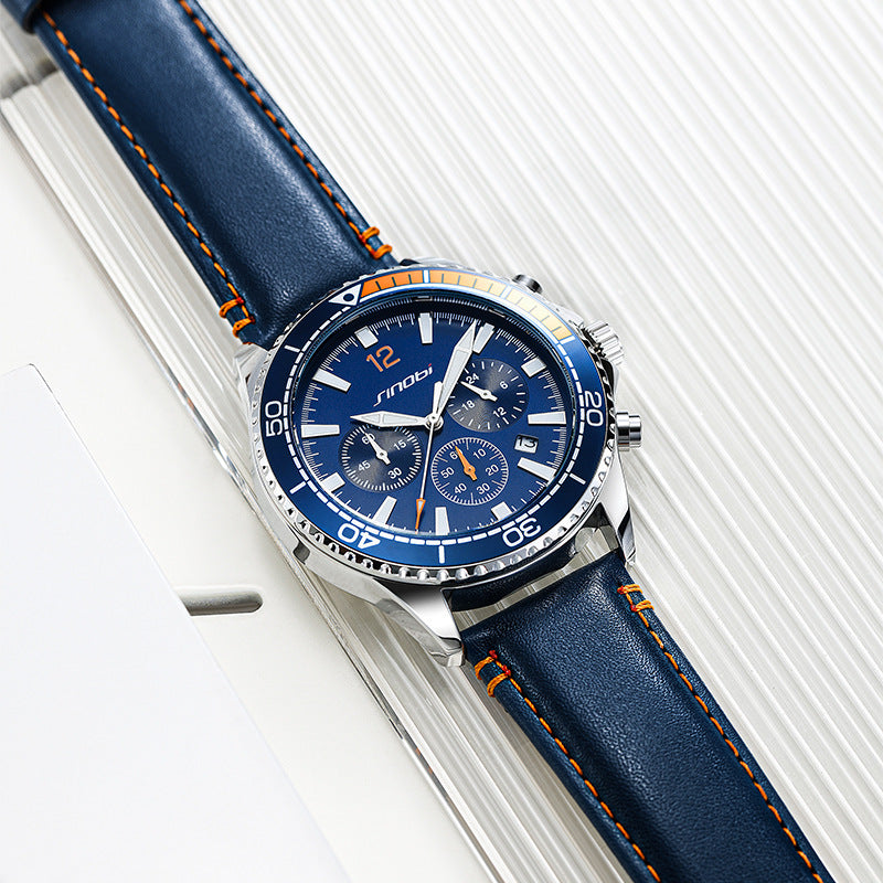 Montre chronographe multi-fonction hommes sport légère ceinture