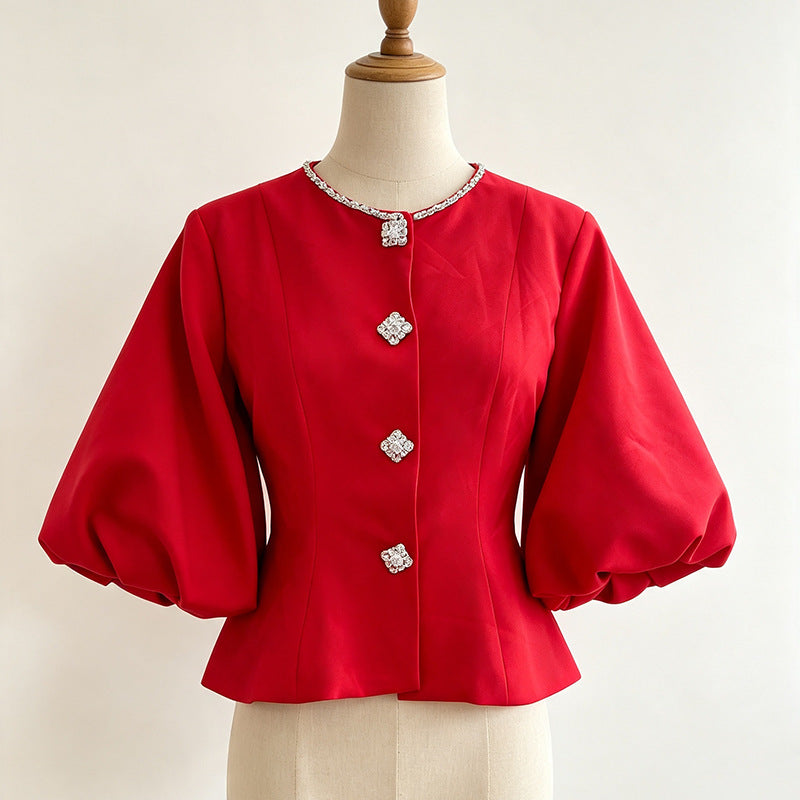 Lanterne ajustée à manches Chanel-style Chic Top