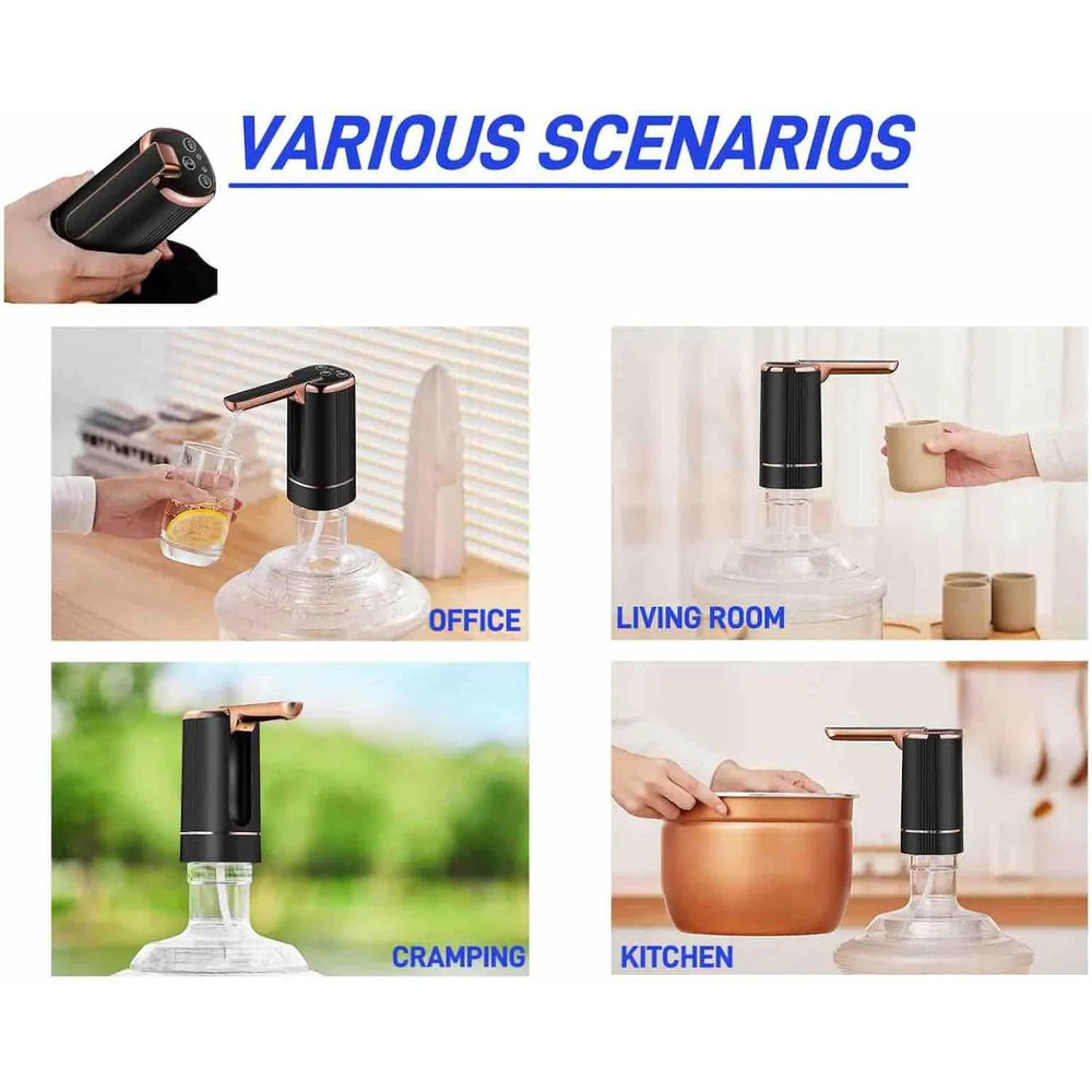 Pompe à bouteille d'eau électrique Pompe à distributeur d'eau pliable automatique pour 1-5 Gallon avec Dos