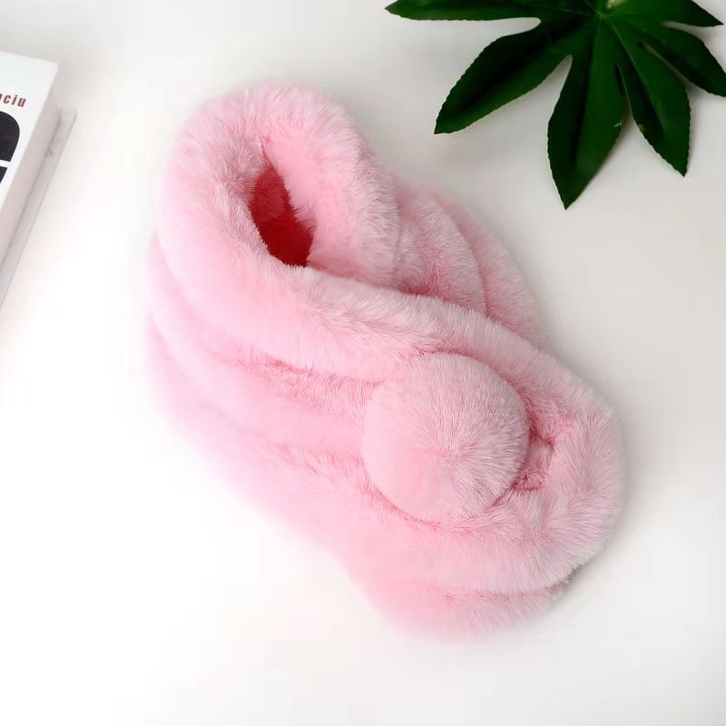 Écharpe de fourrure de lapin Rex pour femmes