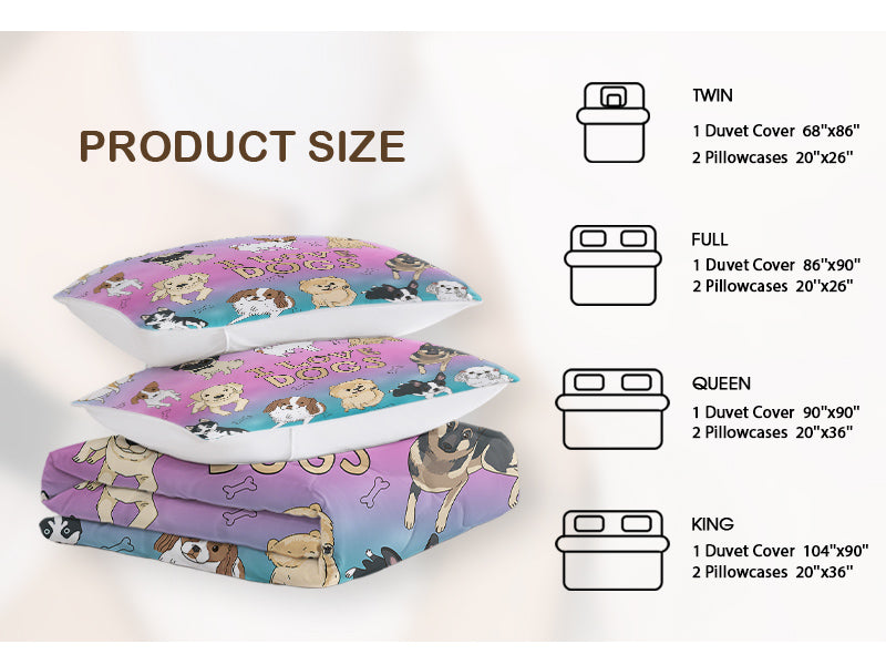 Dog Bone Print Comforter Set Puppy Bedding Set pour les enfants filles garçons aquarelle Bed Set chien