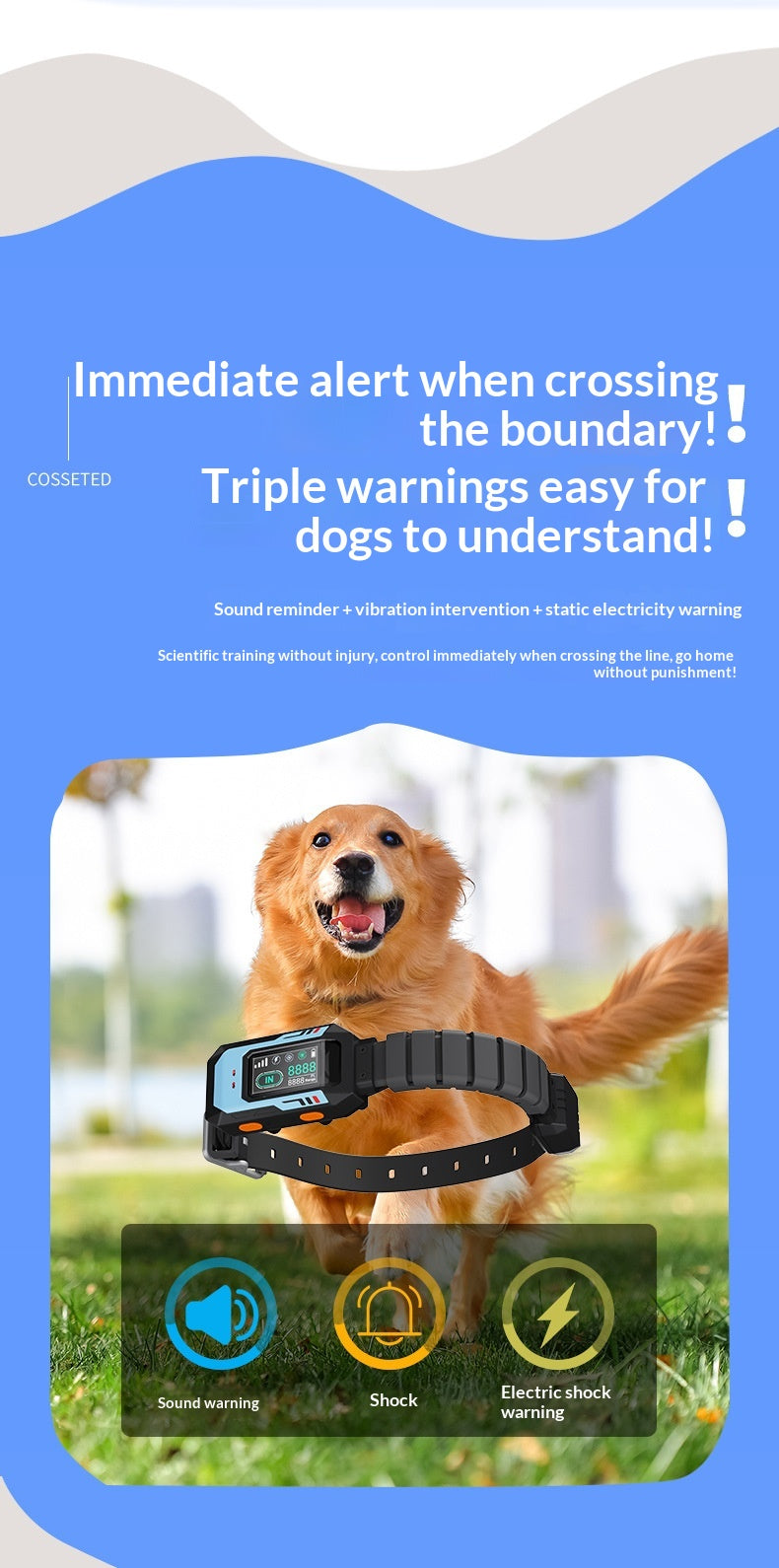 Collier d'entraînement de chien de clôture sans fil GPS intelligent