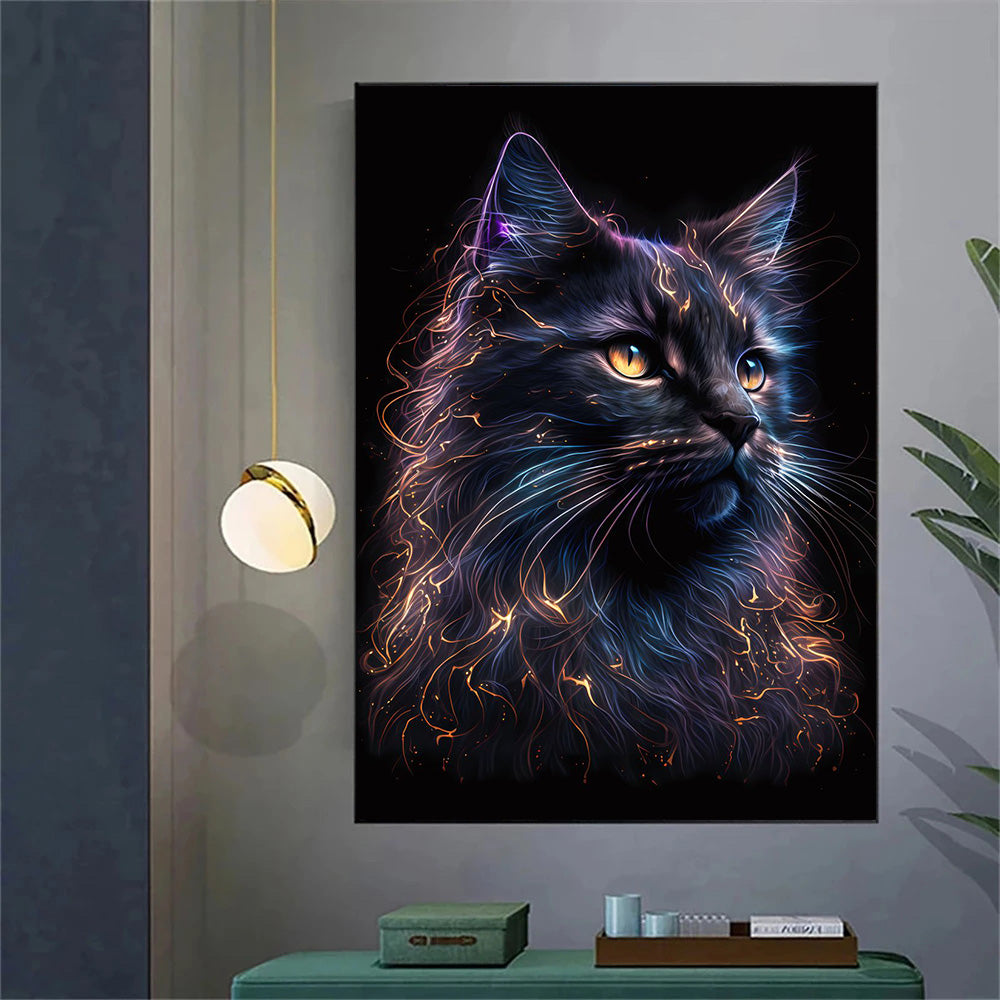 Résumé Magic Cat and Coffee Print toile peinture