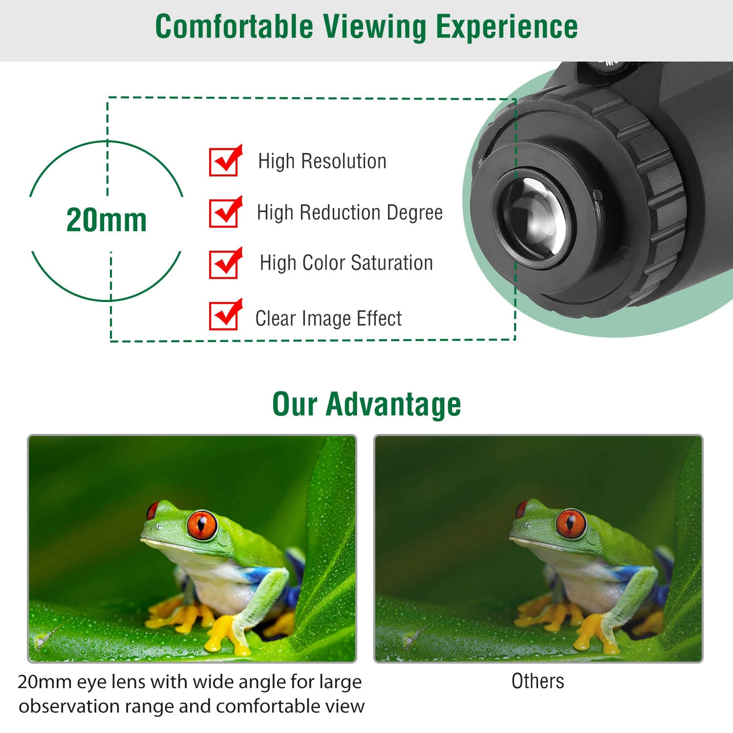 1Pc 40 Plus 40 télescope optique monoculaire HD avec objectif FMC pour vision extérieure basse lumière S