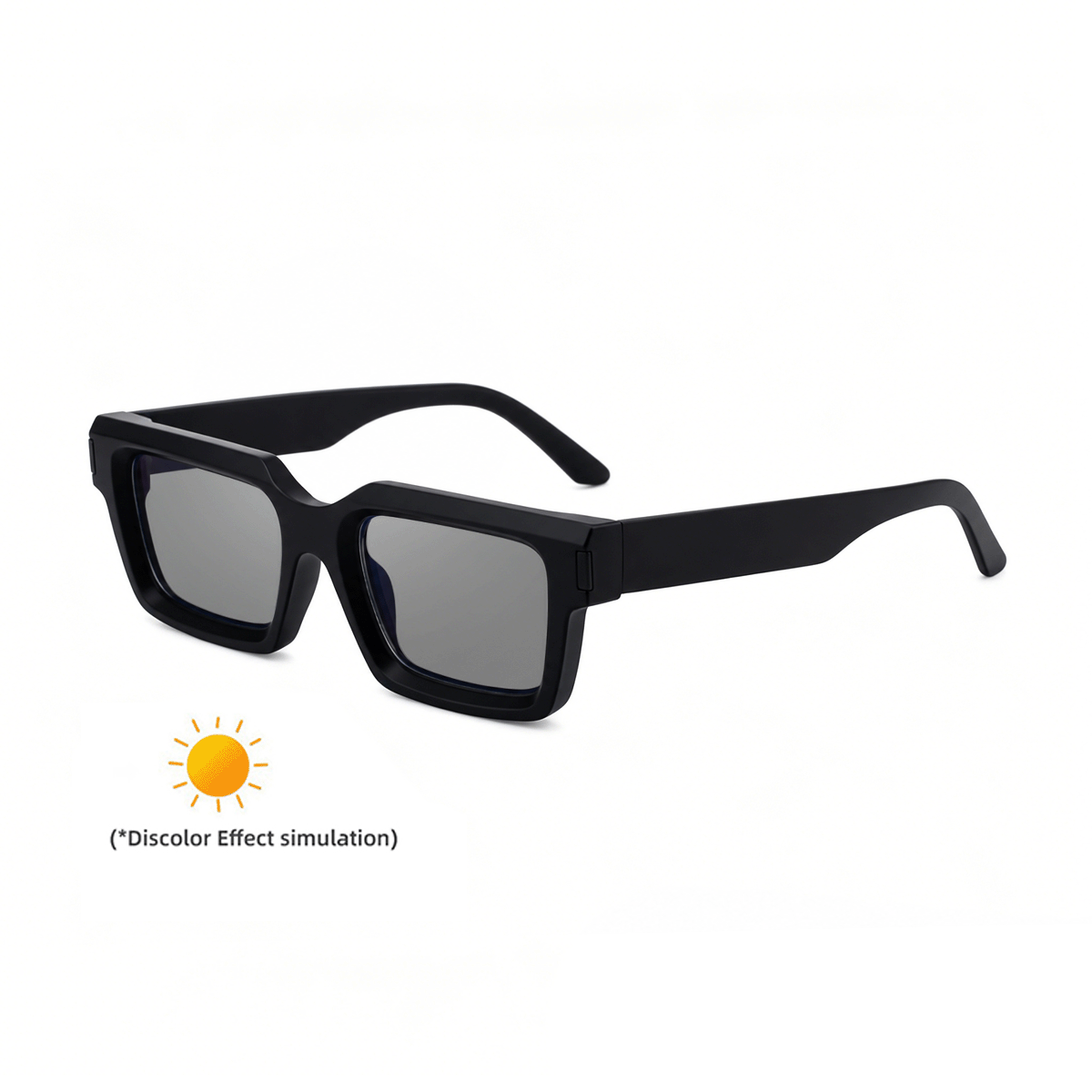 Lunettes de soleil européennes et américaines à cadre carré de mode à changement de couleur pour hommes
