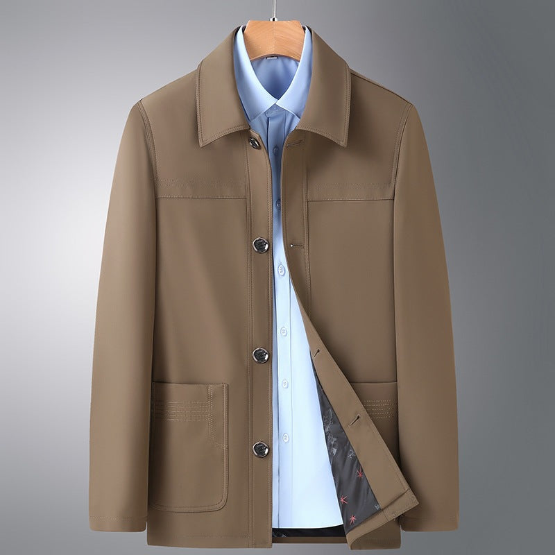 Veste de taille supérieure pour homme Col rond et vieux
