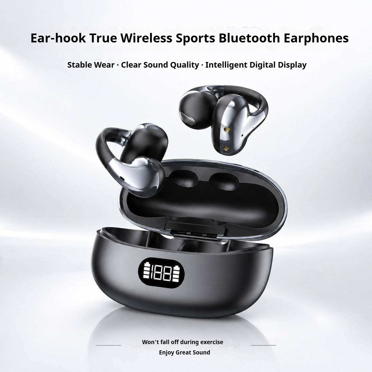 KP-225 Casques Bluetooth sans fil sans fil à clips d'oreilles Longue durée de vie de la batterie Audio Lat