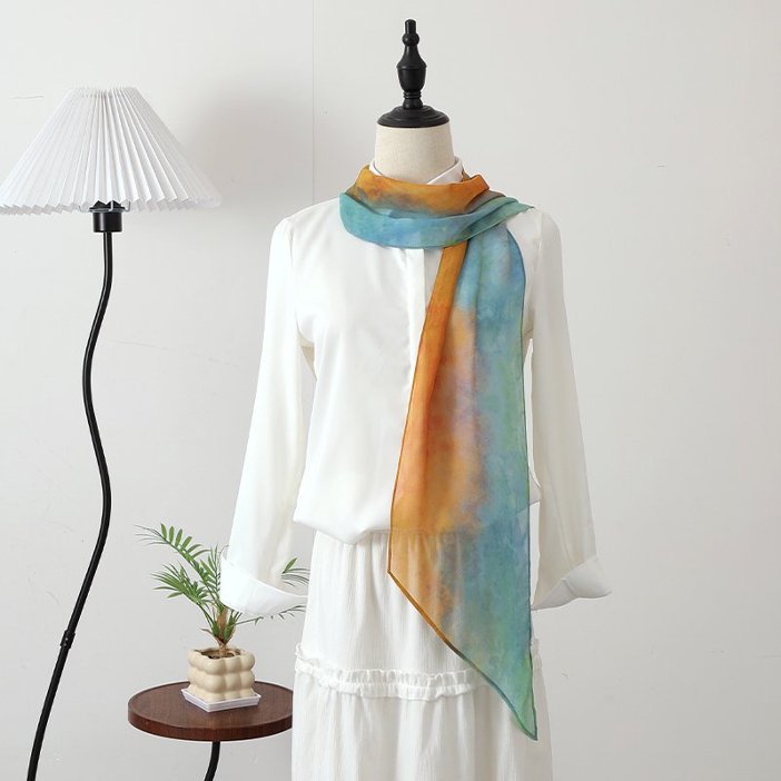 Vintage haut de gamme long ruban en soie écharpe Accessoire taille Bandes mode