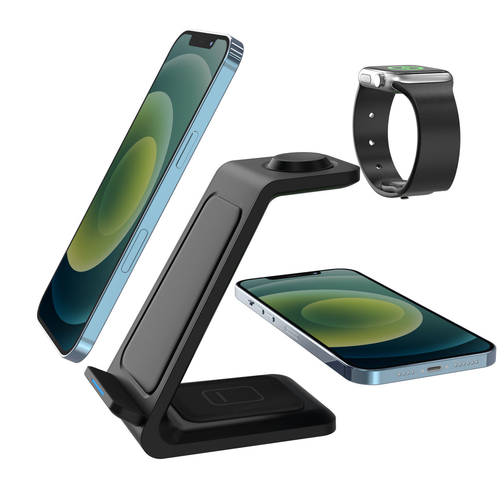 Chargeur sans fil triple-en-un charge rapide bureau vertical