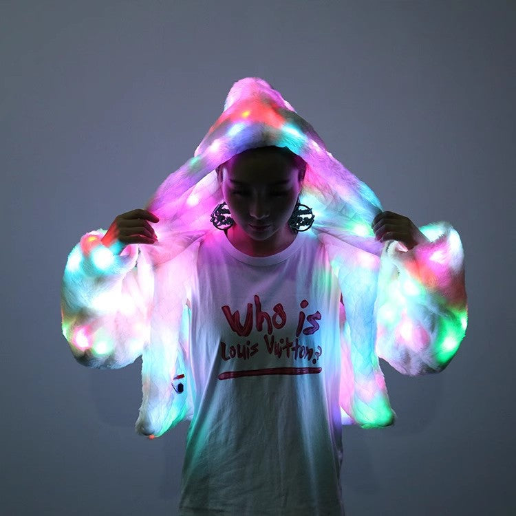 Manteau de fausse fourrure LED