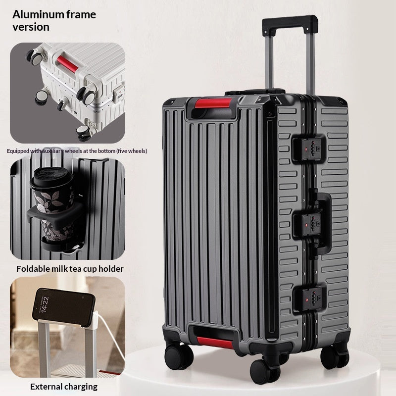 Trolle en aluminium de voyage avec serrure combinée