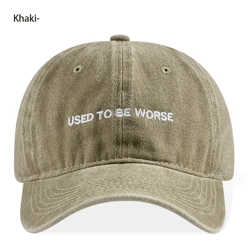 Funny Slogan Utilisé pour être pire Vintage Lavé Chapeau de papa Unisexe Casual Travel Streetwear Baseb