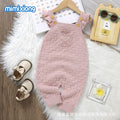 Automne et hiver Infant Solid Color Flounced Sling Rompers combinaison de saut