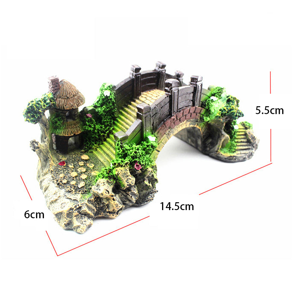 Resin Bridge Arch Bridge Black Red Bridge Fish Tank Landscaping Décoration Bridge Aquarium