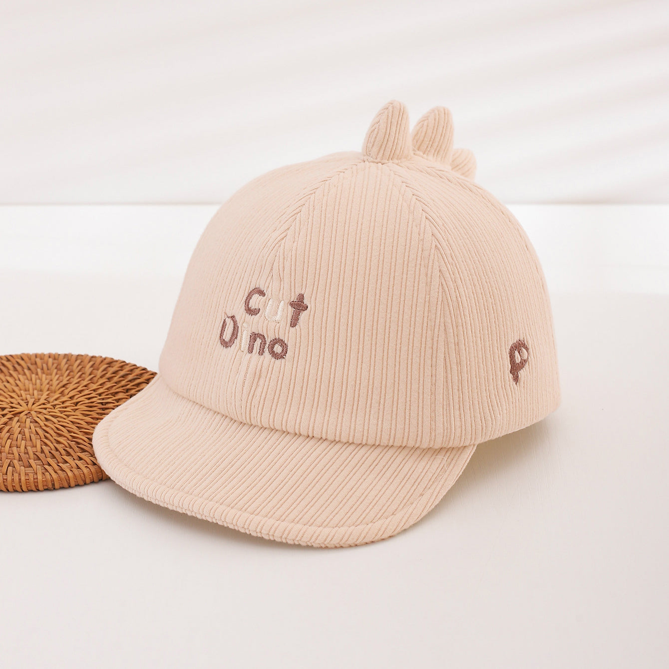 Garçons et filles Corduroy rayé lettre brodée Motif de baseball avec une bande supérieure S