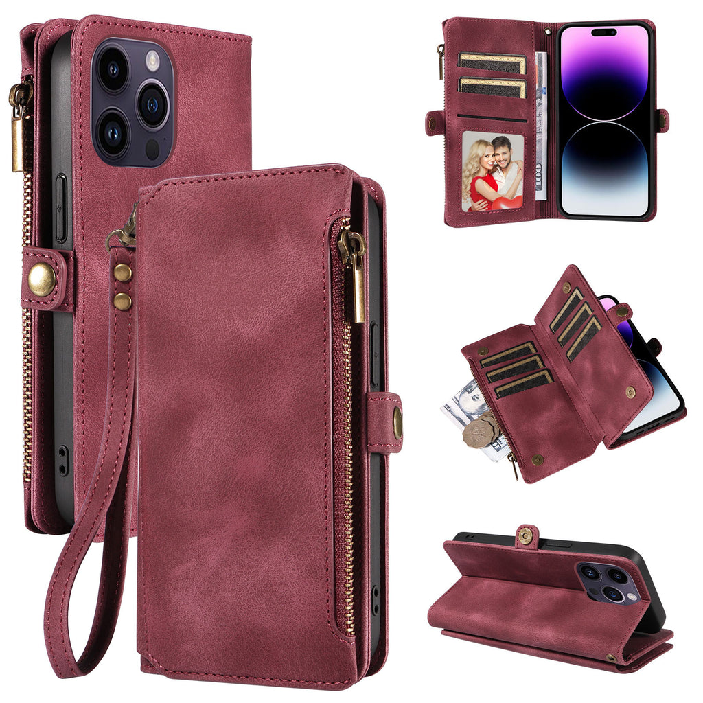Étui de téléphone en cuir anti-chute