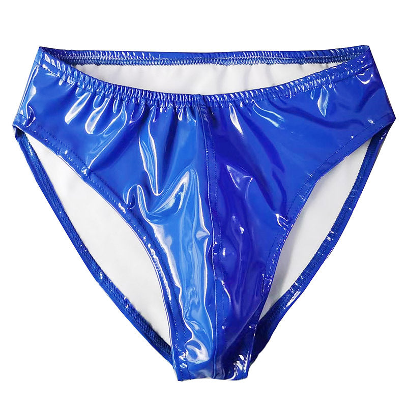 Sous-vêtements sexy en cuir anti-exposition PU brillant pour hommes