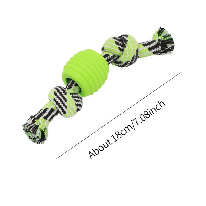 Jouet de chien de chien Corde de coton Double noeud boule résistant à la morsure de dents Toy de nettoyage de balle Pet Suppli