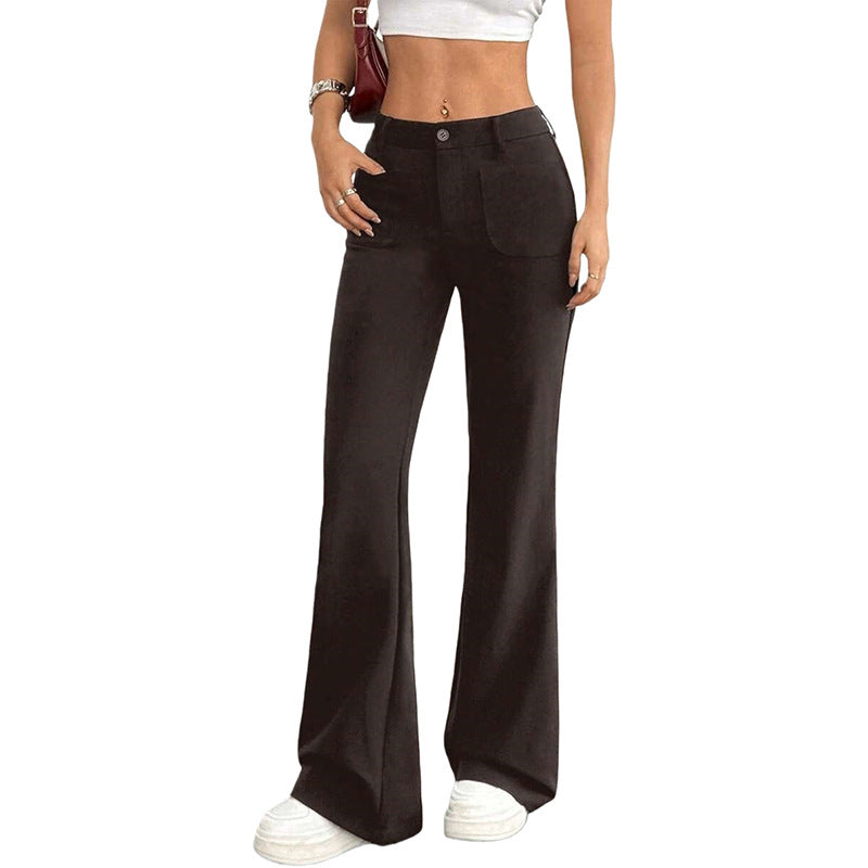 Border European and American Amazon Style Pantalons flamboyants Droite Haute-Waisted Léger Casual