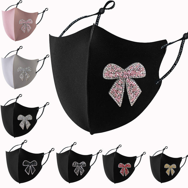 Masque Diamond Shiny Diamond Bow Masque de vêtements créatifs