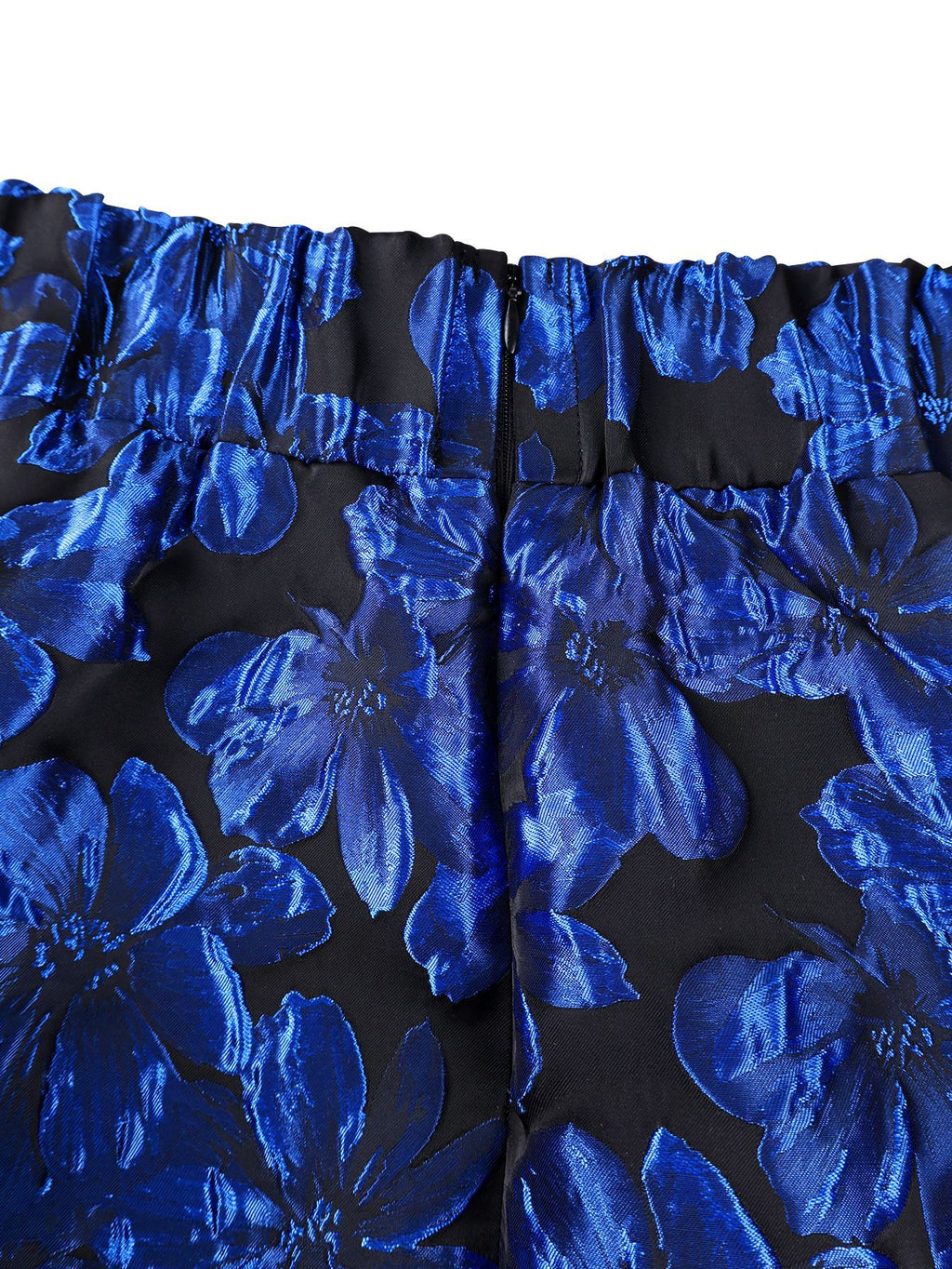 Jupe en Maxi plissée de jacquard bleu royal à haute hauteur