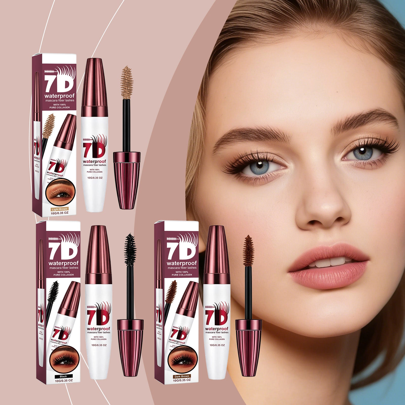 Série de mascaras tridimensionnelles épaisses Une variété de maquillage de couleur lisse
