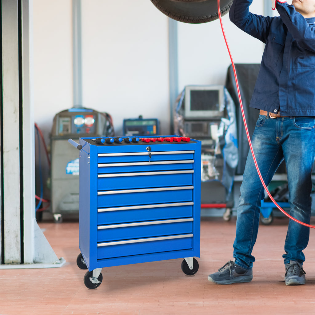 Roulement de coffre à outils avec boîte à outils 7-Drawer avec roues Multifonctionnel Tool Cart Mécanique T