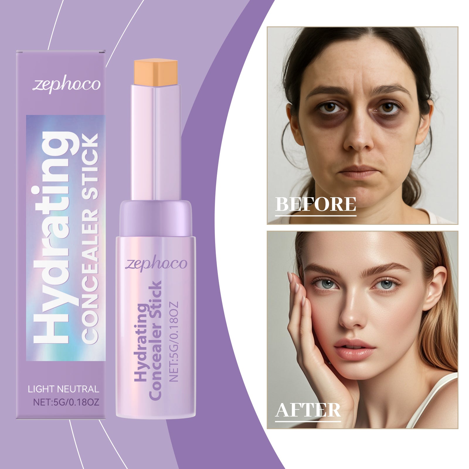 Bâton de contournage et de dissimulation d'ombre naturelle