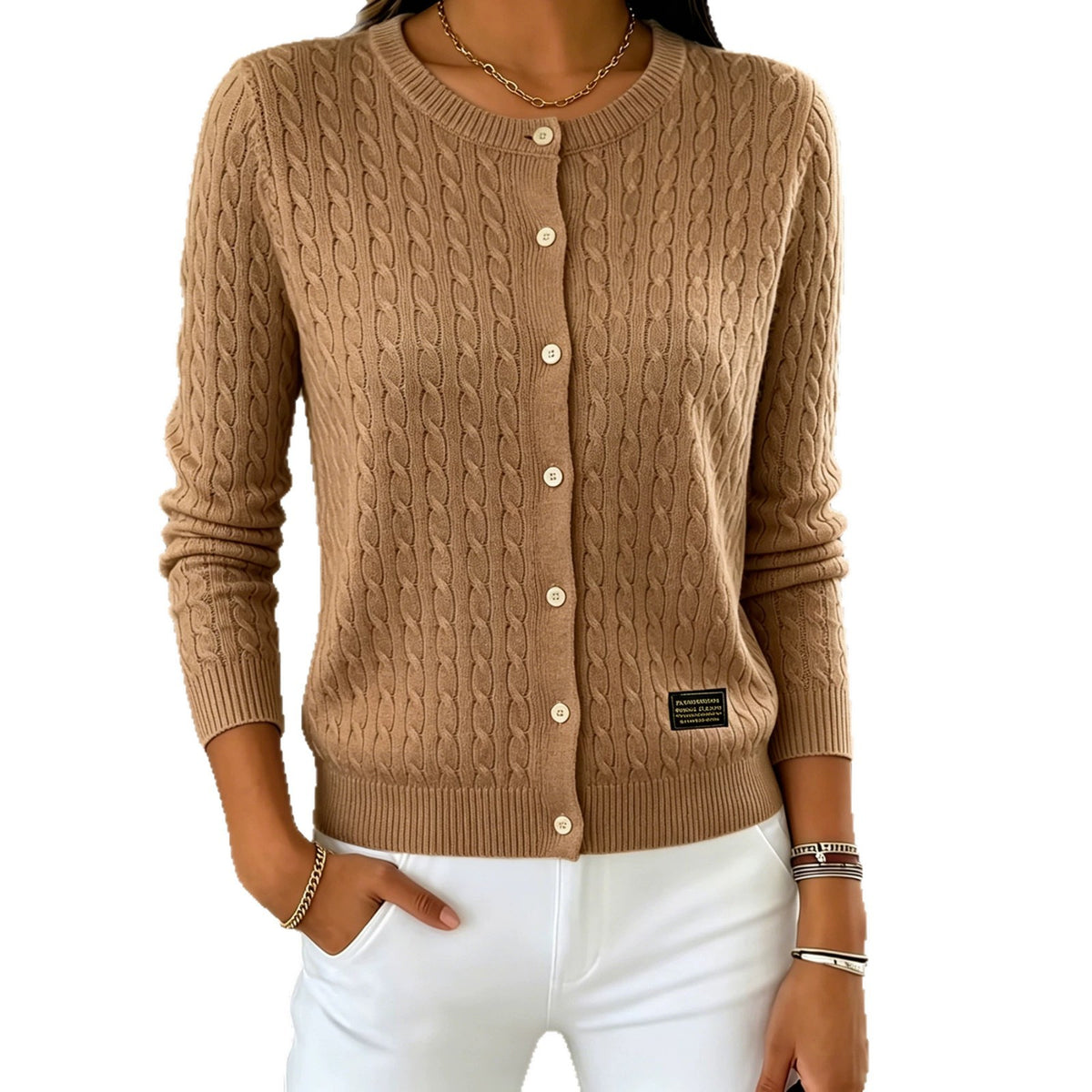 Women's long-sleeved button-up shirt