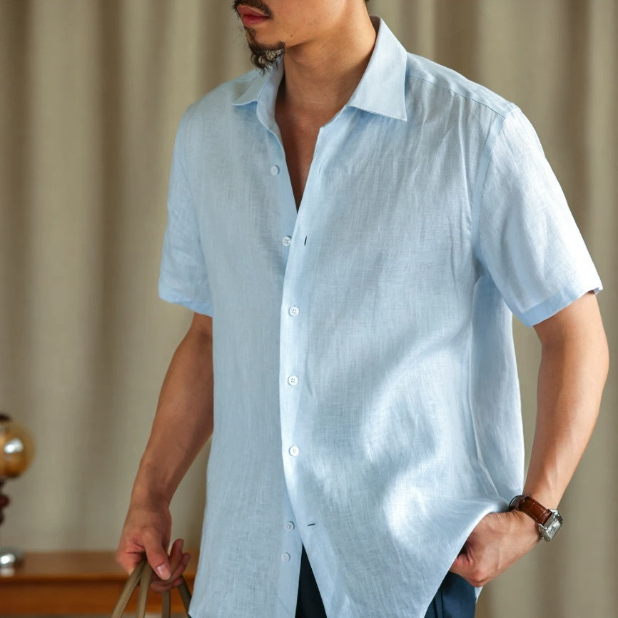 Chemise casual respirante homme manches courtes