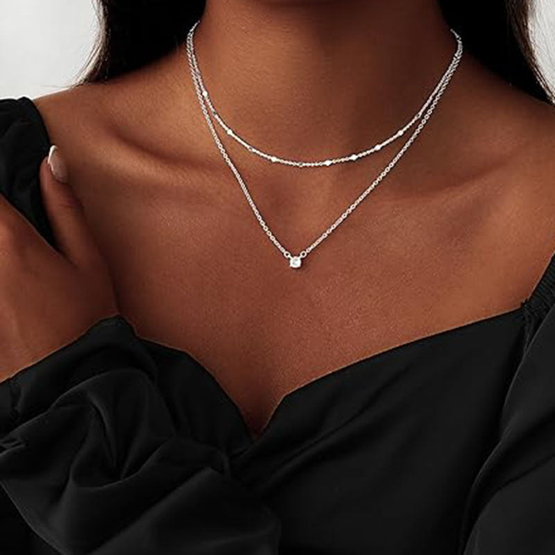 Collier de chaîne de clavicule polyvalente mode tendance minimaliste européen et américain