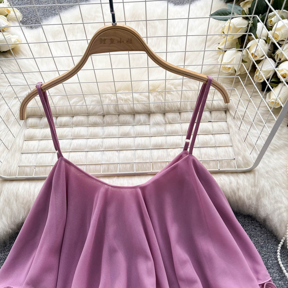 Femmes Solide-couleur Versatile Loose-fit Sans manches Mousseline Camisole